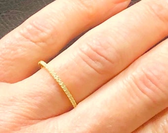Dainty Thin 1.5mm Gold Plated Eternity Band Stack Ring