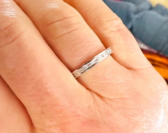 Baguette Cut Stackable Eternity Band in 925 Sterling Silver