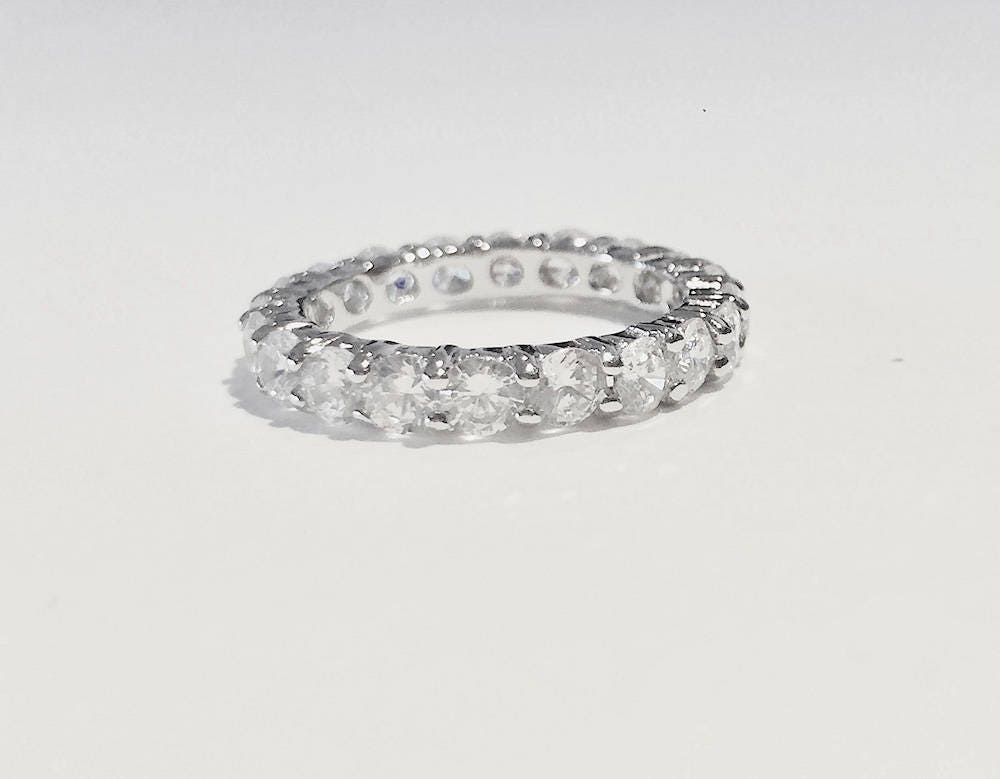Gorgeous 5 6 Tcw 3 5 Mm Round Cut Cz Stackable Eternity Bridal