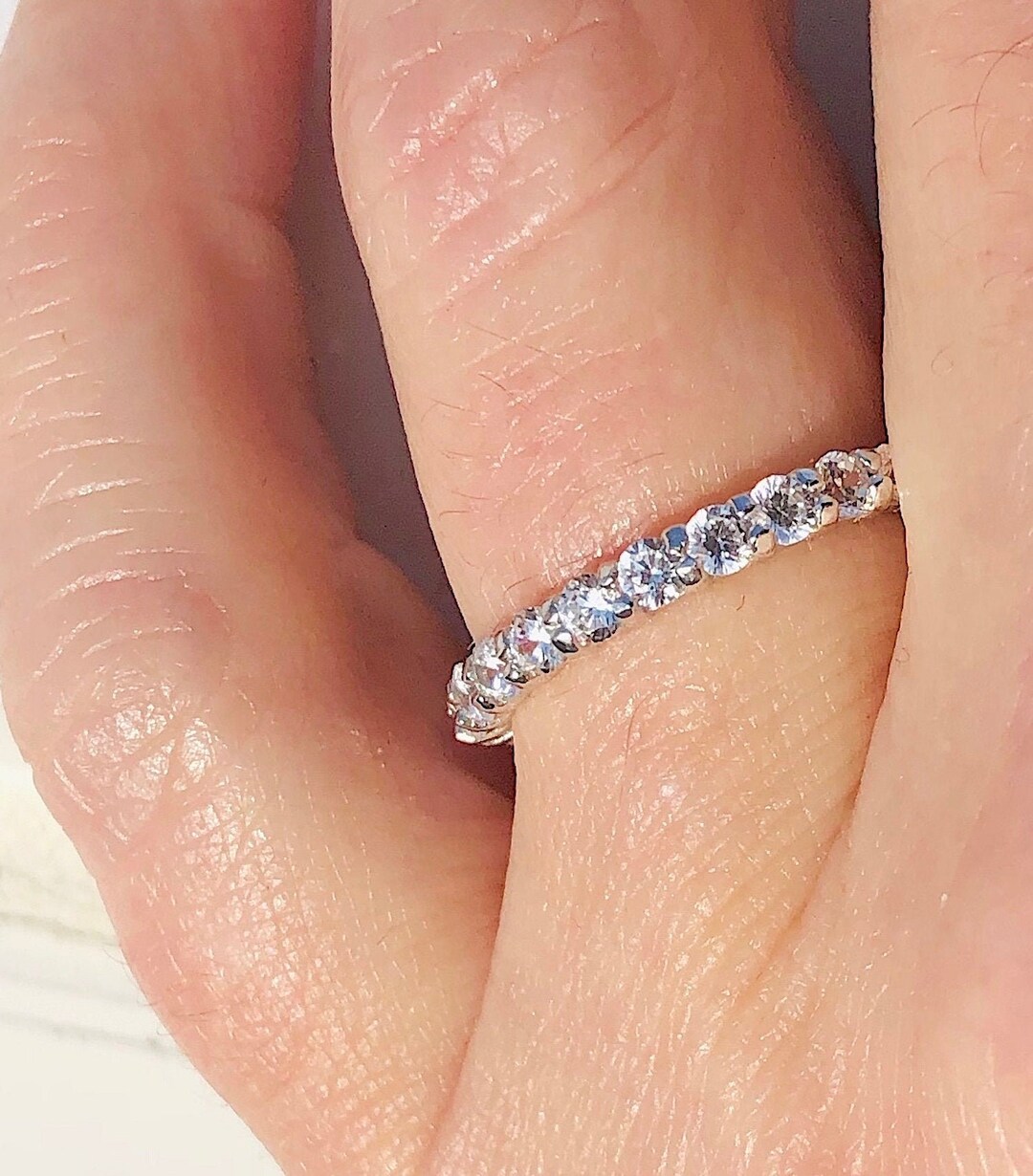 Sterling Silver Eternity Band: .92 TCW Cubic Zirconia Anniversary Ring ...