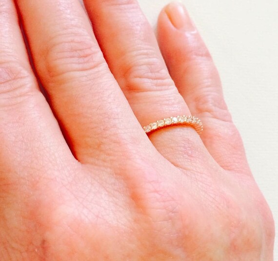 Argent Sterling 925 Femmes Zircone Cubique anniversaire Eternity Mariage Band Ring Taille 4-10