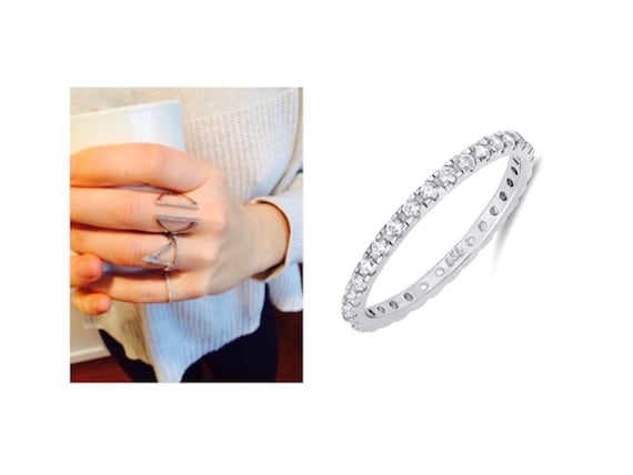 Eternity Ring New .925 Sterling Silver Stackable Band