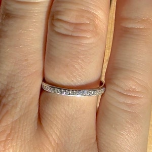 Sterling Silver Eternity Band: 2mm CZ Stackable Ring