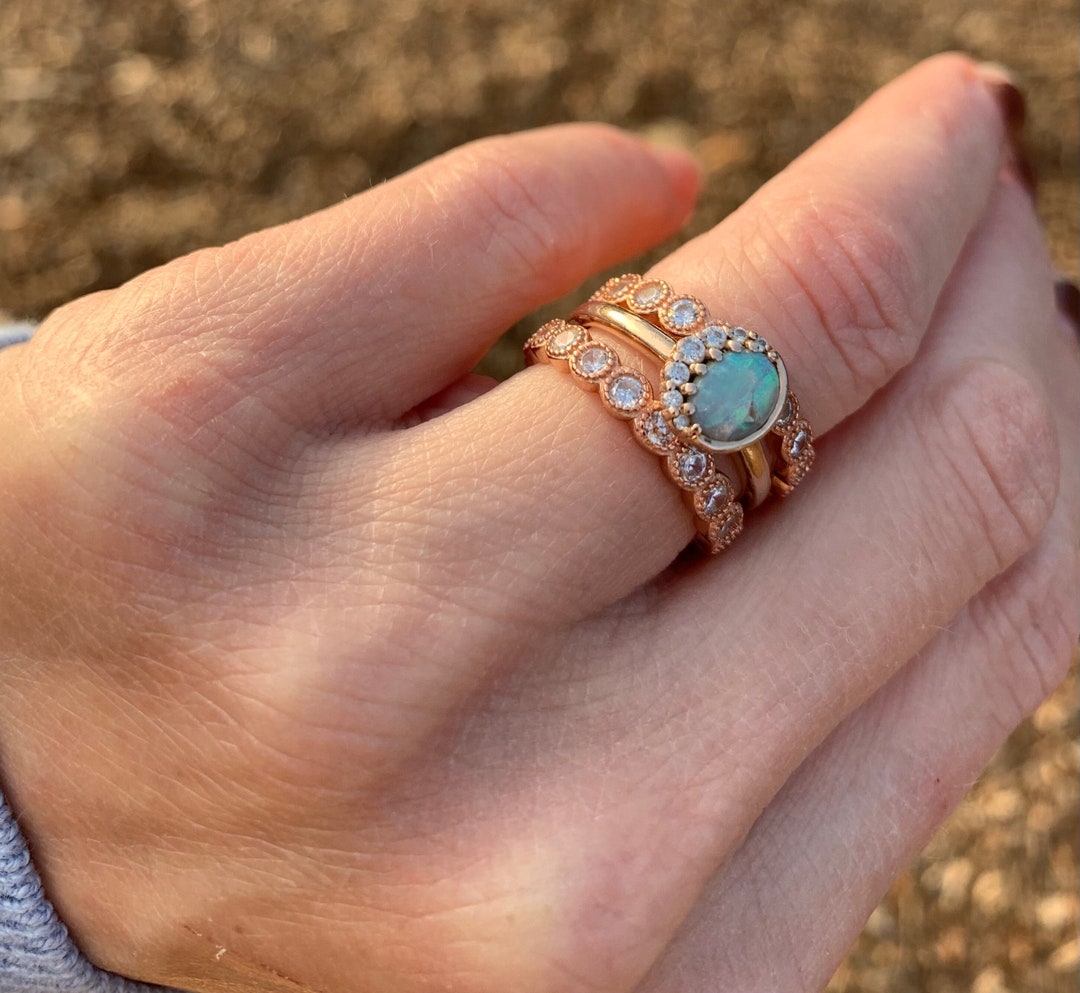 Rose Gold Eternity Band: Cubic Zirconia Stacking Ring Sterling Silver ...