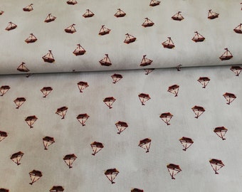 Items similar to Nautical Toile Fabric Sailboat Lighthouse 