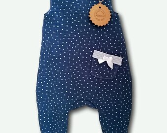 Strampler / Babystrampler / Musselin / Romper / Strampler Mädchen / Strampler  Jungen /Jumpsuit / jeansblau / 56-86