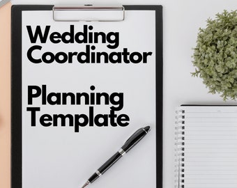 Wedding Coordinator Planning Template (Editable for Free on Canva.com) Unlimited Downloads!