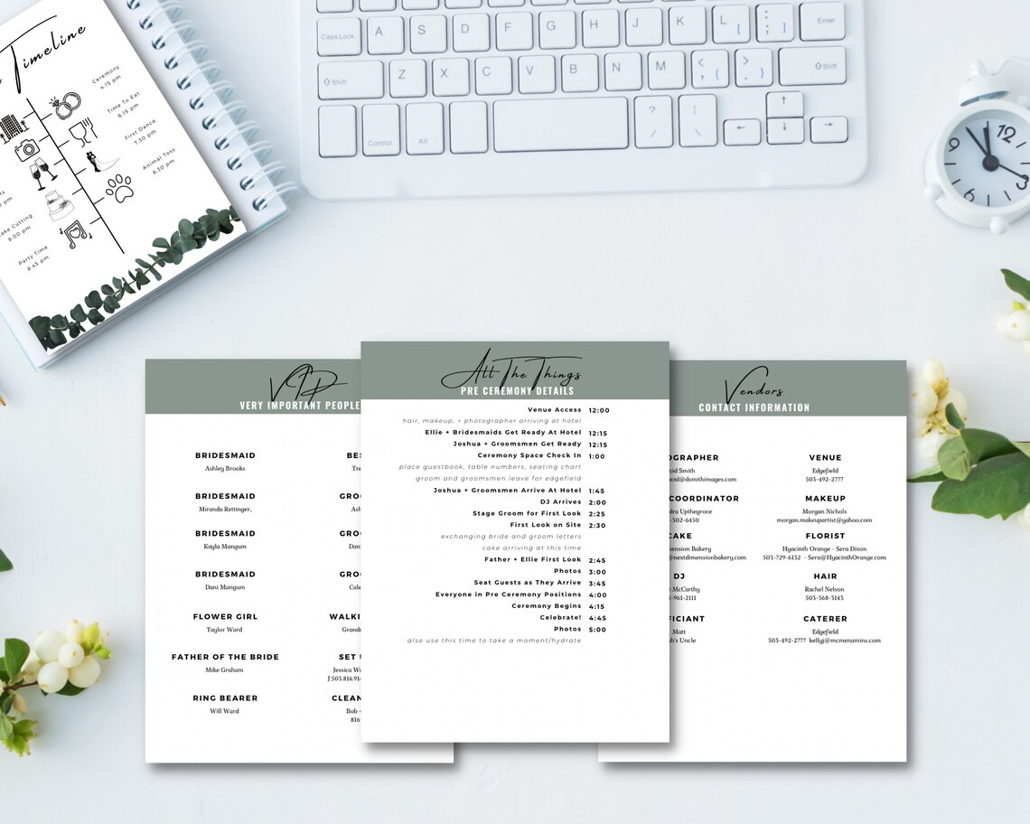 Wedding Coordinator Planning Template editable for Free on Canva.com ...