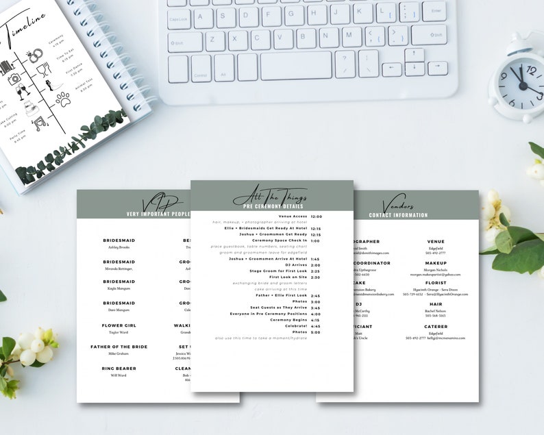 Wedding Coordinator Planning Template (editable for Free on Canva.com ...