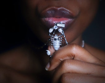 Scorpion Necklace Earring Set- 925 Sterling Silver