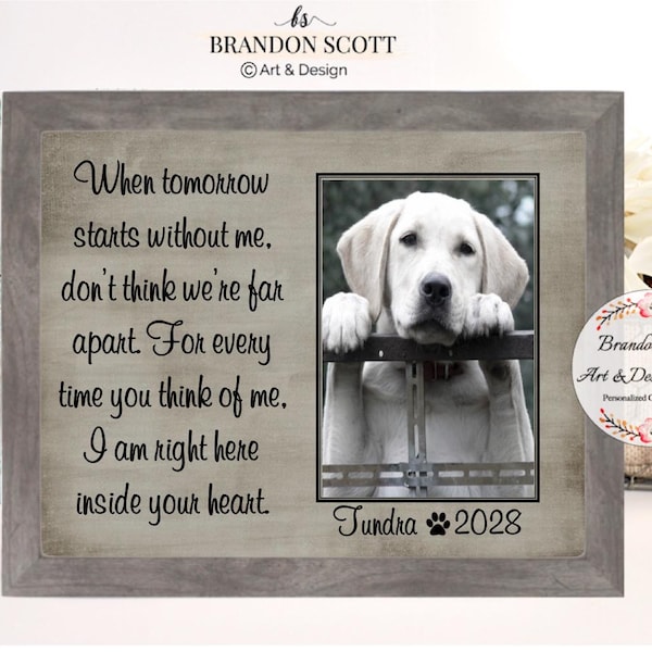 Personalized Pet Memorial Frame: Dog & Cat Loss Sympathy Gift, dog loss keepsake, in memory of my dog