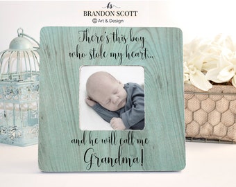 There's This Boy Who Stole My Heart Grandma Gift From Grandson Baby First Time Grandma Nana Gift Frame Mothers Day Gift Frame From Grandson