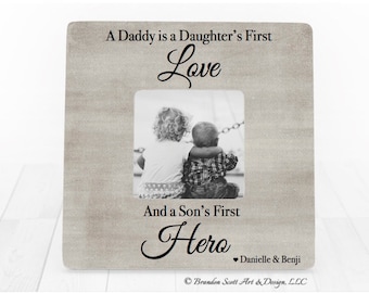 A daughter's first love a sons first hero frame gift for dad on Fathers Day gift for Daddy Father Dad, Father Gift, Dad Frame, Gift for Dad