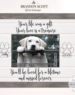 Pet Memorial Frame – Custom Dog Photo Frame | Loss of Dog Gift | Dog Sympathy Gift | Pet Remembrance Frame By BrandonScottAD By BrandonScottAD Shop owned by Brandon Scott Art and Design 12 years on Etsy