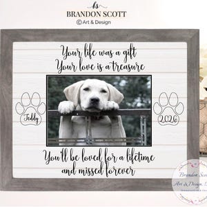Herdenkingslijst huisdier – gepersonaliseerde hondenfotolijst | Cadeau hond kwijt | Cadeau hondensympathie | Herinneringslijst huisdier