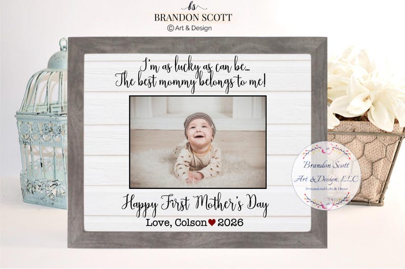 Personalized First Mother's Day Picture Frame: First Mother's Day frame gift image 1