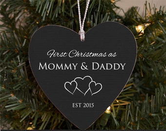 Our First Christmas as Mommy & Daddy Personalized Christmas Ornament New Parents Ornament New Baby Ornament