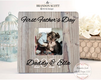 First Father's Day Gift Picture Frame Personalized Gift for New Dad Daddy Happy First Fathers Day Frame for Daddy to be