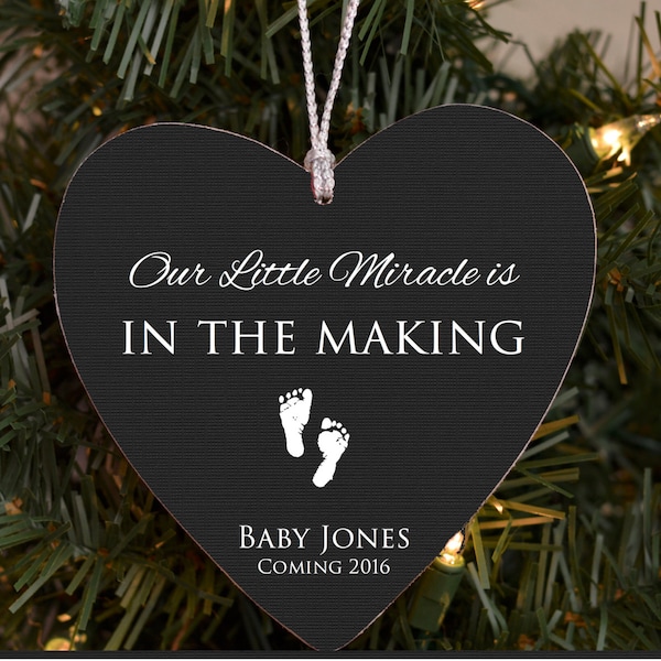 Christmas Gift Pregnancy Announcement Our Little Miracle Ultrasound Ornament for Grandparents Expecting Gender Reveal Pregnancy Annoucement