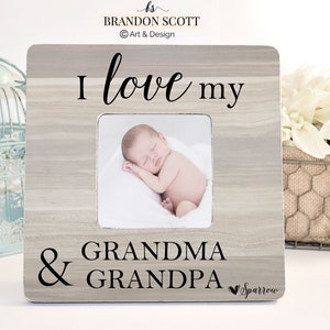 Christmas gift for grandparents Photo Frame, Personalized Gift For Grandparents, I love MY Grandma & Grandpa, Grandchildren Picture Frame