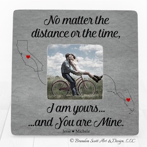 Long Distance Relationship Gift Ideas, Personalized Boyfriend picture frame, Long Distance Boyfriend Gift, Long Distance Girlfriend Gift