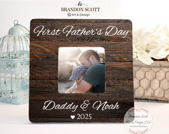 First Father's Day Frame: Personalized Wood Picture Frame