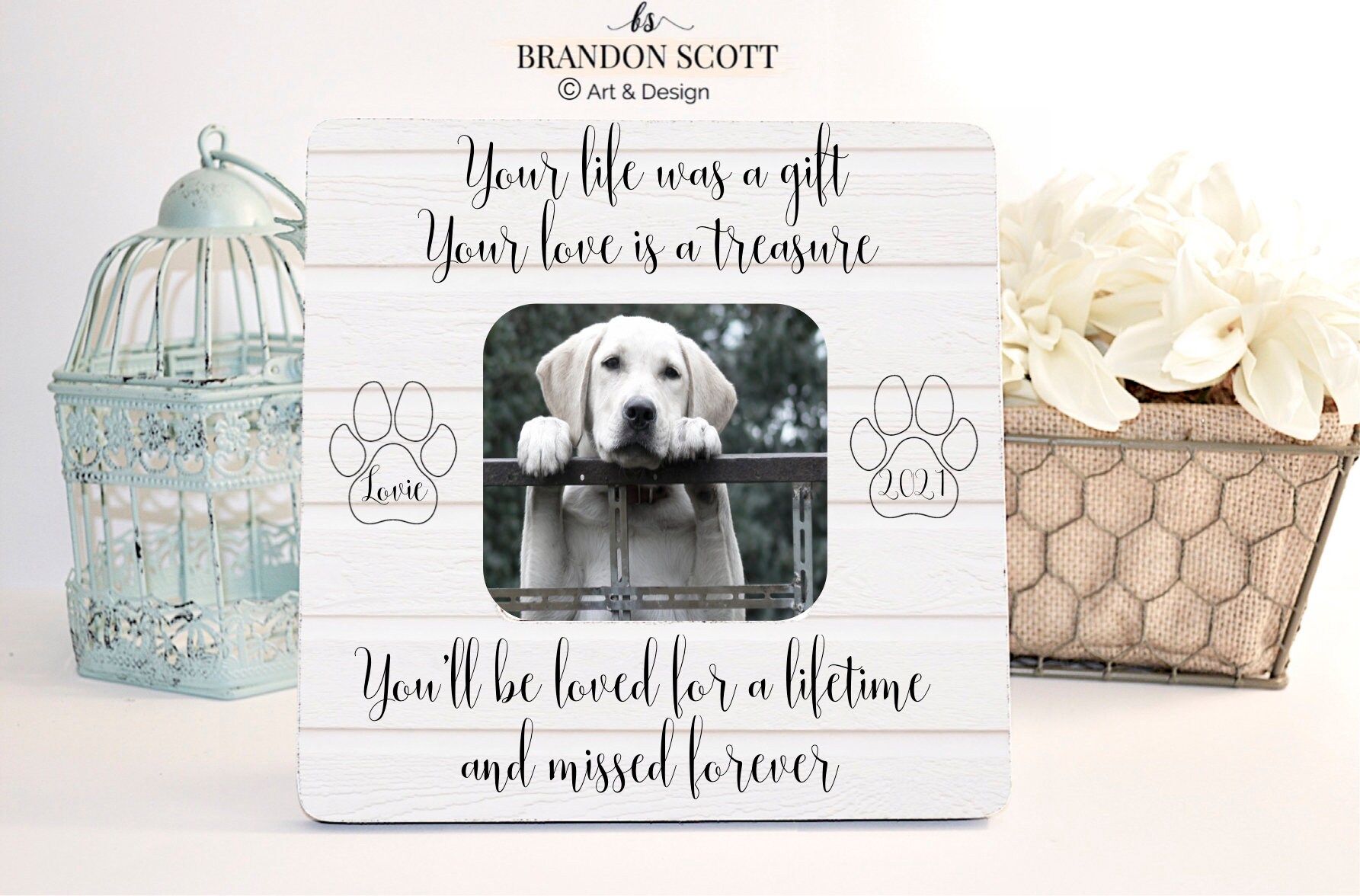 Pet Memorial, Pet Loss, Pet Loss Gift, Dog Frame Personalized, Memori…