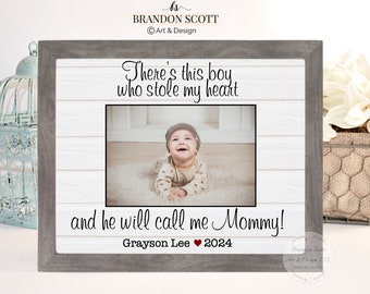 Mommy Picture Frame Mothers Day Gift Theres This Boy Who Stole My Heart Frame Gift To Mom From Son Baby New Mommy Gift Frame New Mom Gift