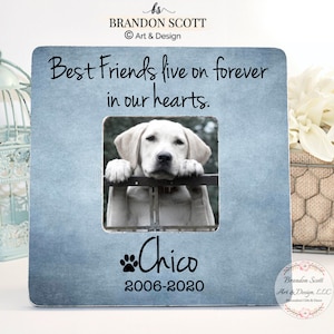Pet loss frame, Best Friends Live On Forever In Our Hearts Picture Frame, Pet sympathy, Pet Memory Frame, Pet Loss Gift Idea, Loss of a Pet