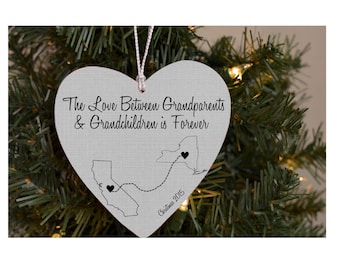 Christmas Ornament for Grandparents The Love Between Grandparents and Grandchildren Maps States Personalized Ornament Grandparents GIFT