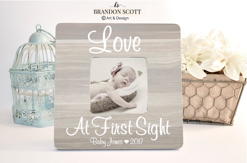 Love At First Sight Sonogram Frame Pregnancy Ultrasound New Baby Reveal Gender Shower Gift