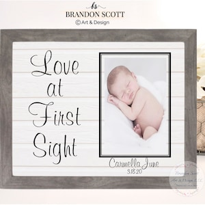 Personalized Baby Sonogram Frame: Love at First Sight Picture Frame