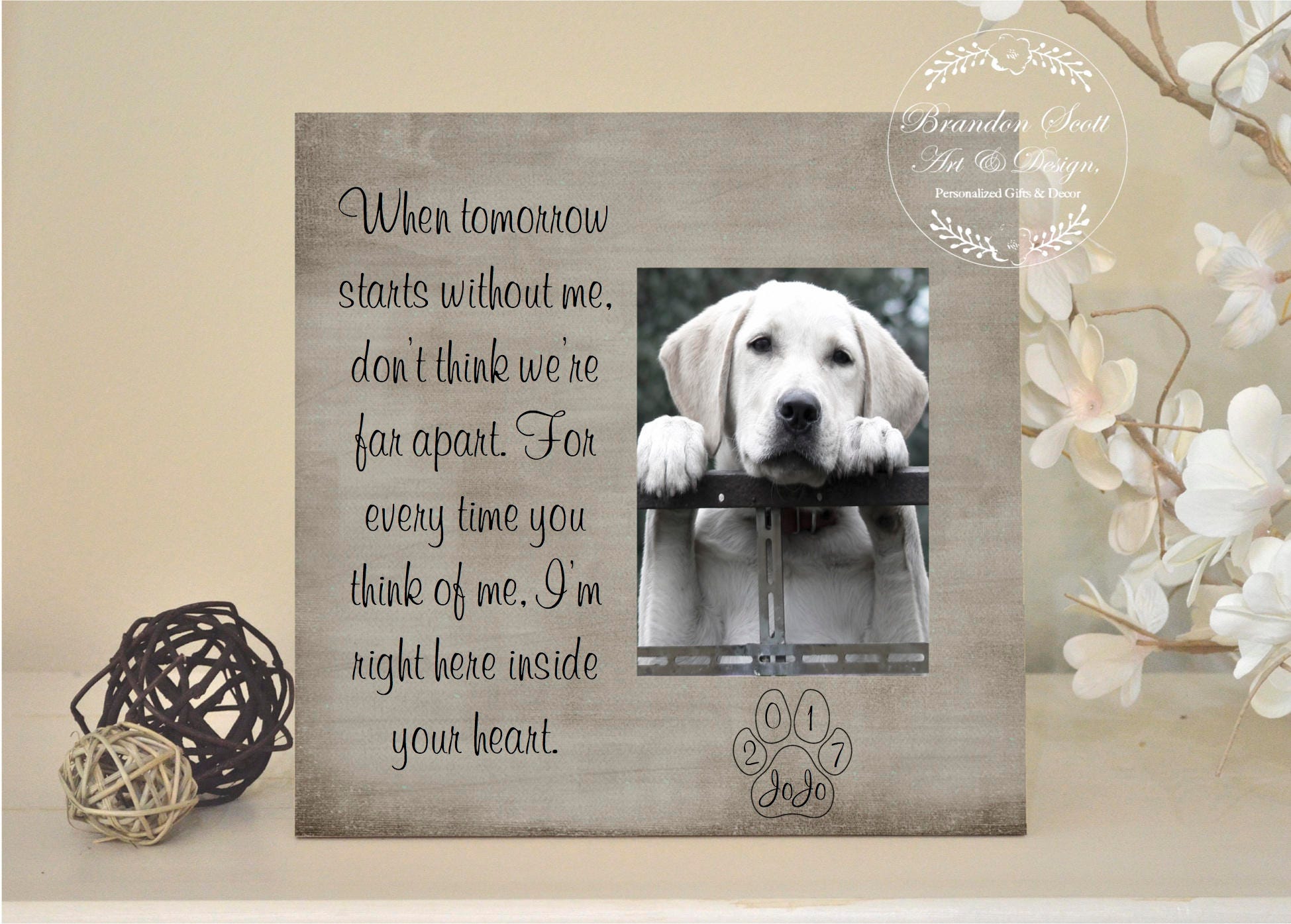 Pet Sympathy Gift Loss Frame Dog Memorial Cat Personalized For Passing