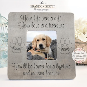 Personalized Pet Memorial Frame: Dog & Cat Loss Sympathy Gift, Pet Loss, Pet bereavement gift
