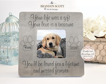 Personalized Pet Memorial Frame: Dog & Cat Loss Sympathy Gift, Pet Loss, Pet bereavement gift
