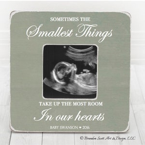 Pregnancy Sonogram Ultrasound Frame Gender Reveal New Baby Frame Sometimes the Smallest Things Take Up The Most in Hearts Baby Shower Gift