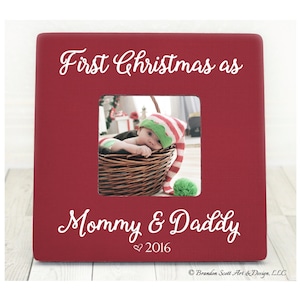 First Christmas as Mommy and Daddy, New Parents Frame, Christmas Gift Frame, Personalized New Mom New Dad Gift
