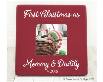 First Christmas as Mommy and Daddy, New Parents Frame, Christmas Gift Frame, Personalized New Mom New Dad Gift