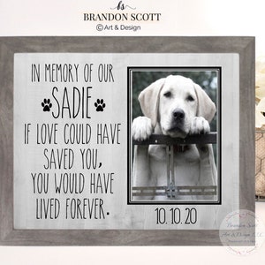 Pet sympathy gift, pet loss frame, dog memorial, cat memorial, Personalized pet loss gift, Memorial for dog, dog passing gift