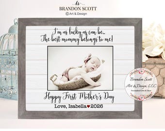 Personalized First Mother’s Day Gift – Custom Photo Frame for Mom – 1st mother's day gift for new mom