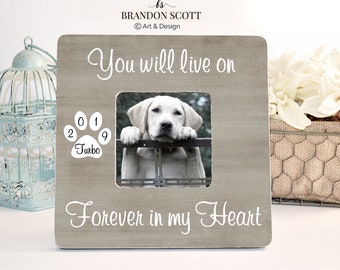 Personalized Pet Memorial Frame: Loss of Pet Sympathy Gift, forever in my heart