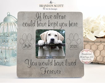 Personalized Pet Memorial Picture Frame: Dog Cat Sympathy Gift