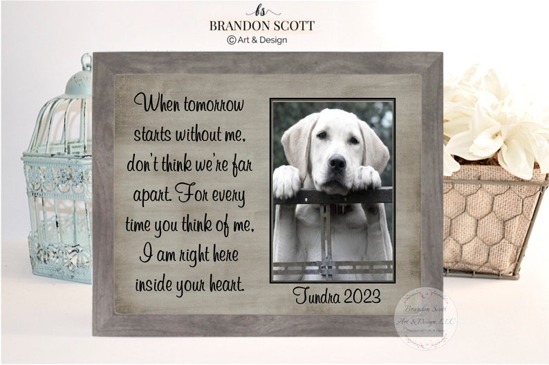 Pet sympathy gift, pet loss frame, dog memorial, cat memorial, Personalized pet loss gift, Memorial for dog, dog passing gift image 1