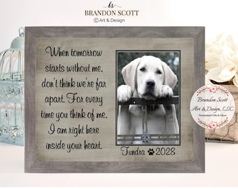 Personalized Pet Memorial Frame: Dog & Cat Loss Sympathy Gift, dog loss keepsake, in memory of my dog