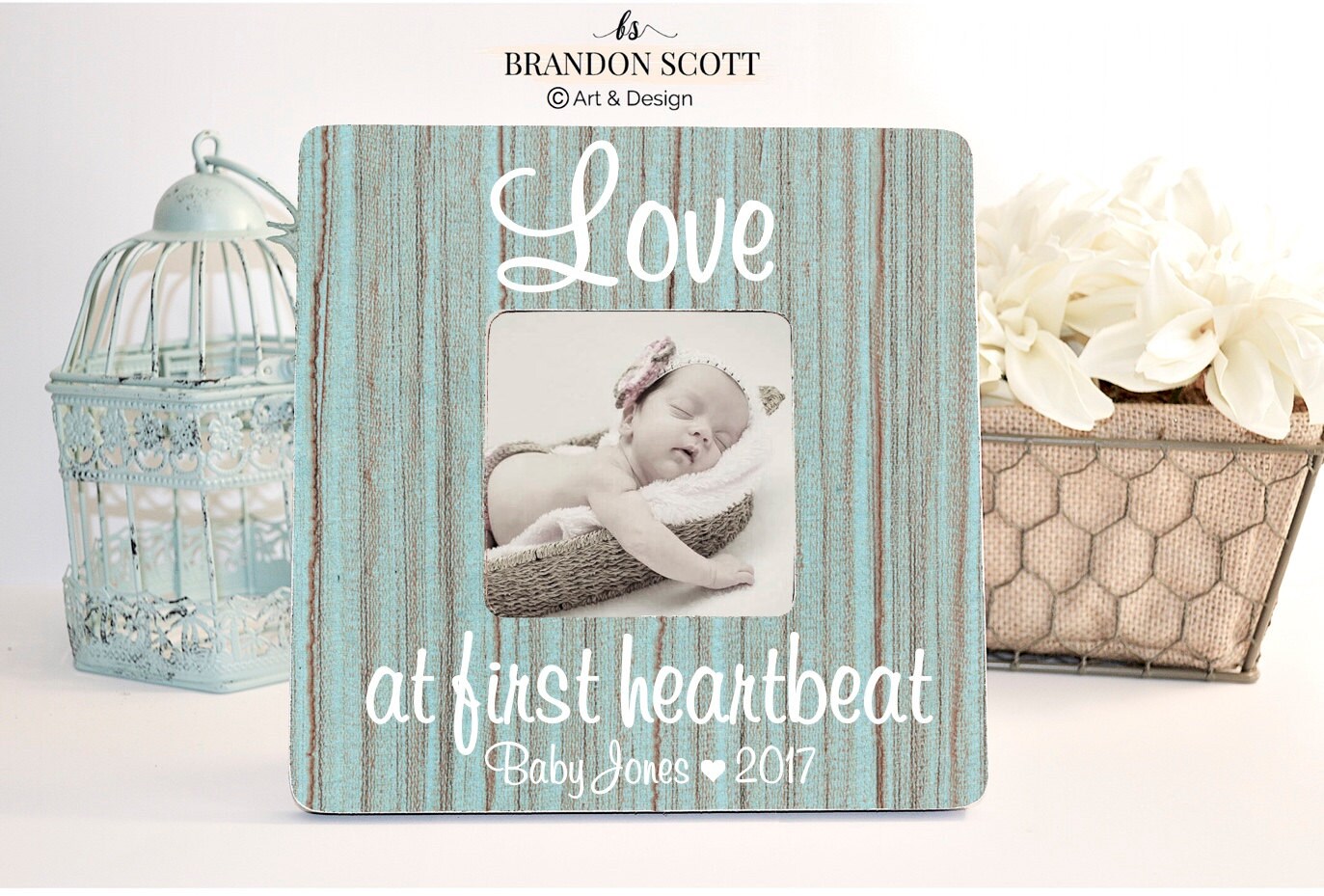 Love at First Heartbeat, Sonogram Frame, Ultrasound Frame, Gender Rev…