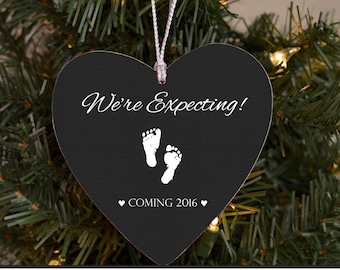 Christmas Gift Pregnancy Announcement 'We're Expecting' Ultrasound Ornament for Grandparents Expecting Gender Reveal Pregnancy Annoucement