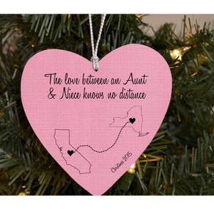 Christmas Ornament for Aunt Niece Auntie Gift Personalized Ornament Gift Custom States Map from Niece Nephew Love Between Aunt and Niec