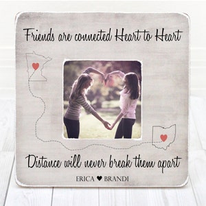 Long Distance Best Friend Gift Friends Frame States Picture Frame Best Friends Picture Frame Best Friend Gift Best Friend