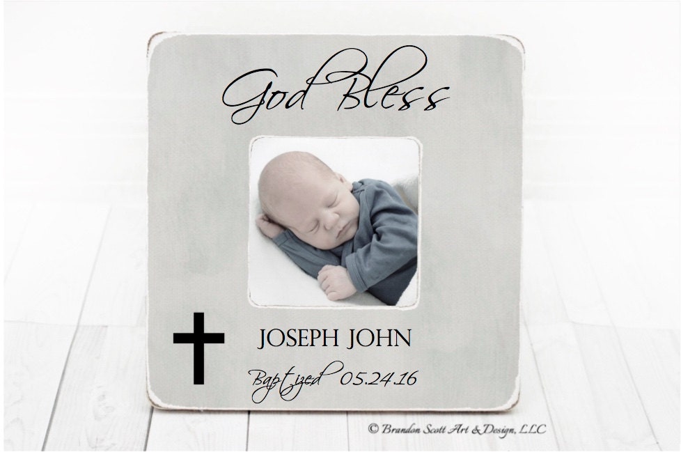 Boy Girl Baptism Gift Baptism Frame Personalized Baptism Gift Christe…