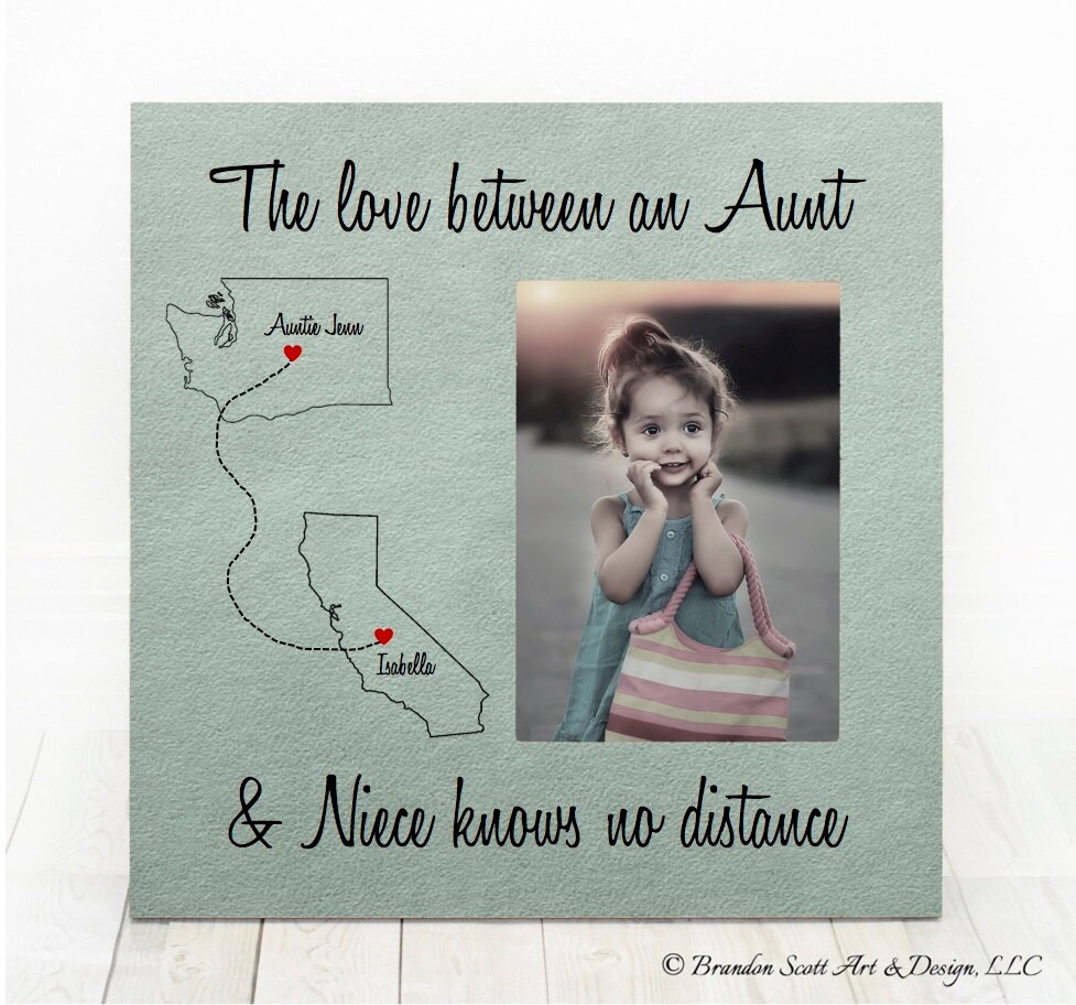 Long Distance Aunt Niece States Frame Nephew Gift Zoom